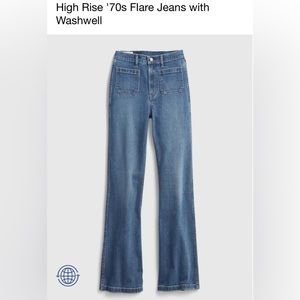 Gap High Rise 70’s Flare “Washwell” jeans